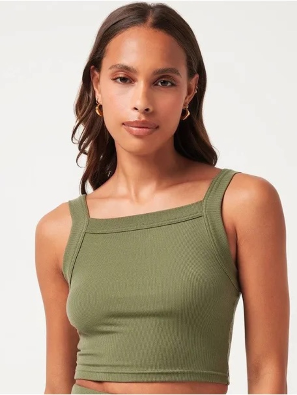 Travis Mathew Women’s Cloud Rib Pinot Square-Neck Crop Tank Top in Clover M